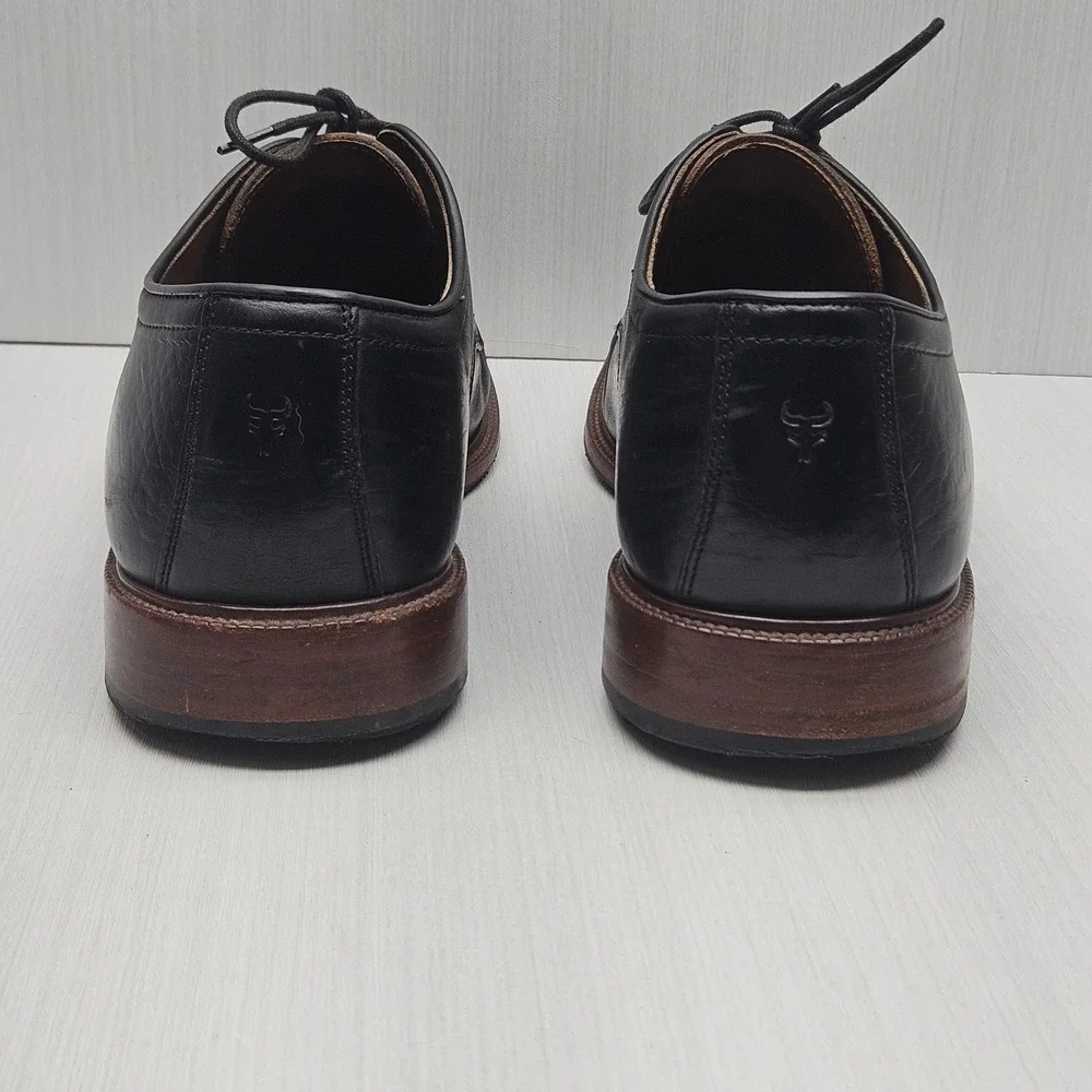 Trask Mens Black Leather Derby Shoes Plain Toe Vibram Sole 11.5 M 30-01421